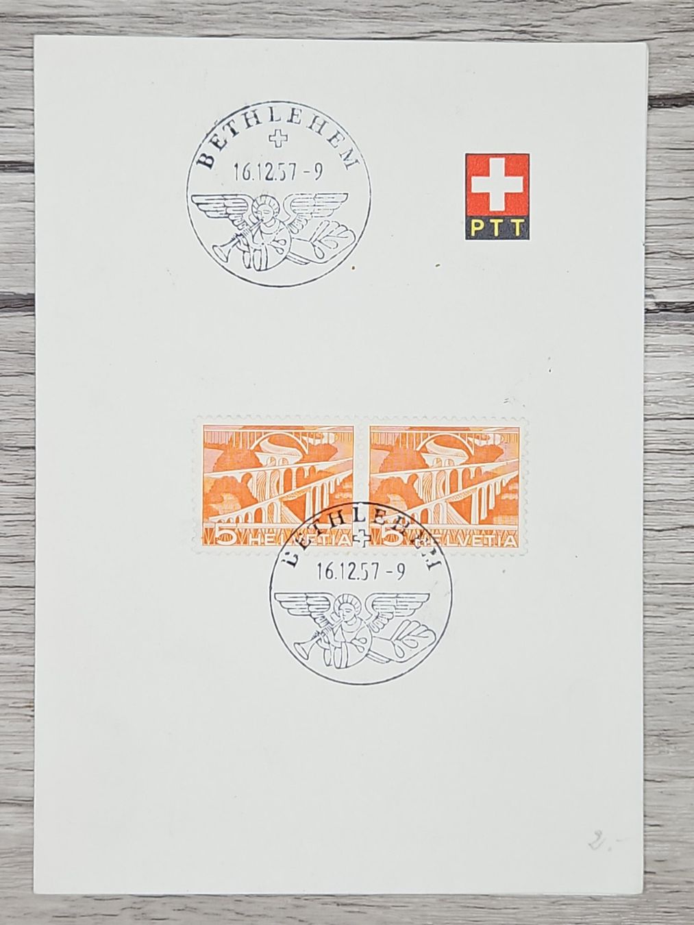 Tutti i francobolli: CL13 PTT  + Timbre Suisse 1957 – Usato da Cousset venduto da Patrick_Collections