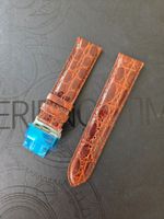 Uhrenarmband aus Krokoleder mit Faltschliesse (22 mm) - NEU