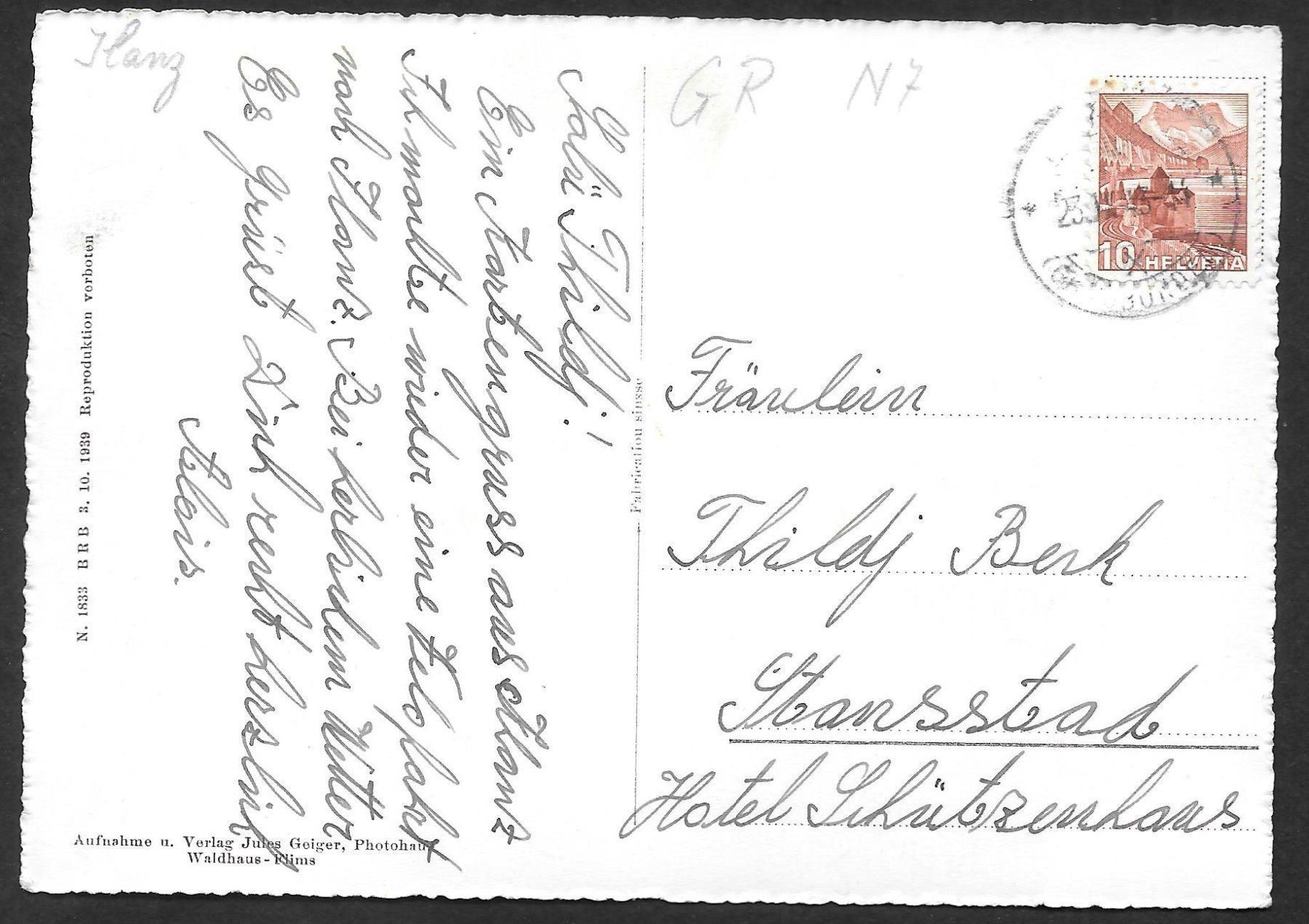 Cartoline postali: Ilanz erste Stadt am Rhein – Usato da Olten venduto da clotaldi 1