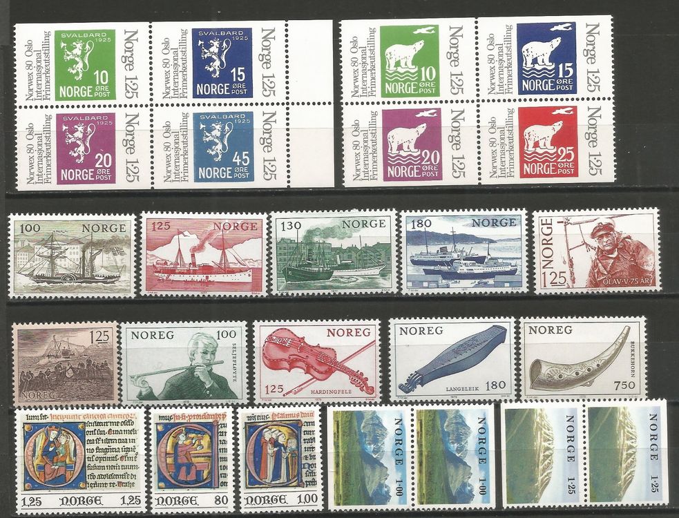 Timbres de Norvège - - Boutique en ligne des timbres, collecte