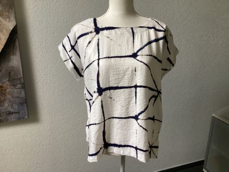 NAYA Damen Bluse T-Shirt weiss mit Muster ca. Gr. M