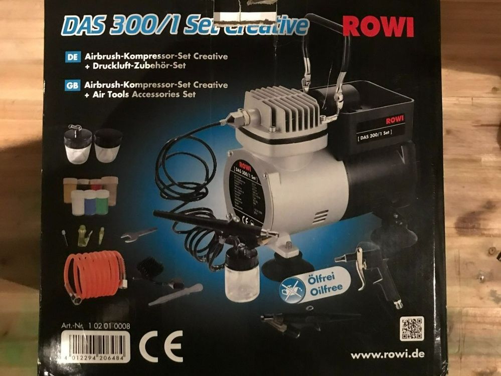 ROWI Kompressor, Airbrush-Kompressor Set + Druckluft-Zubehör (Neu und ...