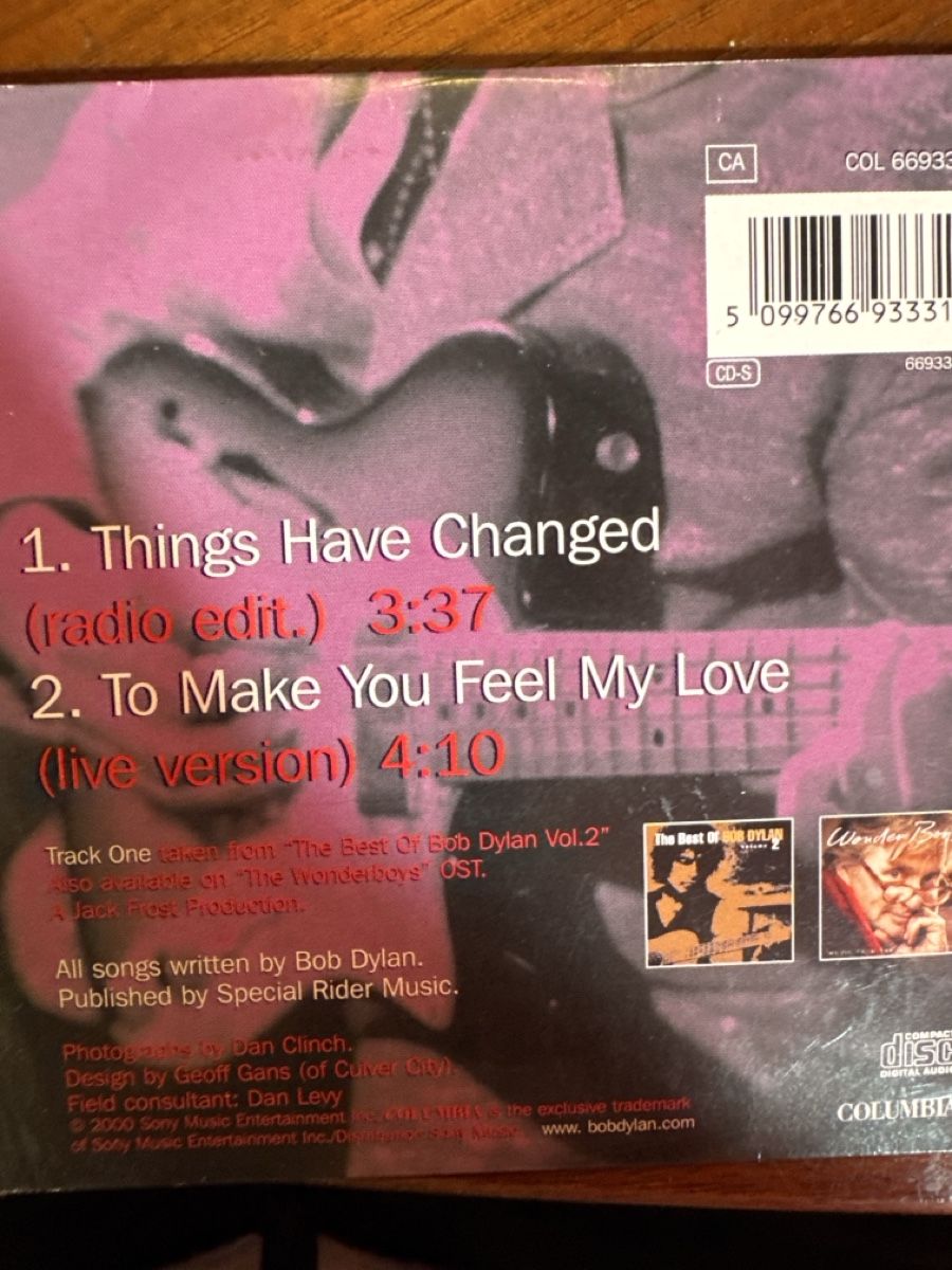CD: Bob Dylan Things Have Changed CD Single Original Zustand – Usato da Merligen venduto da barratt 1