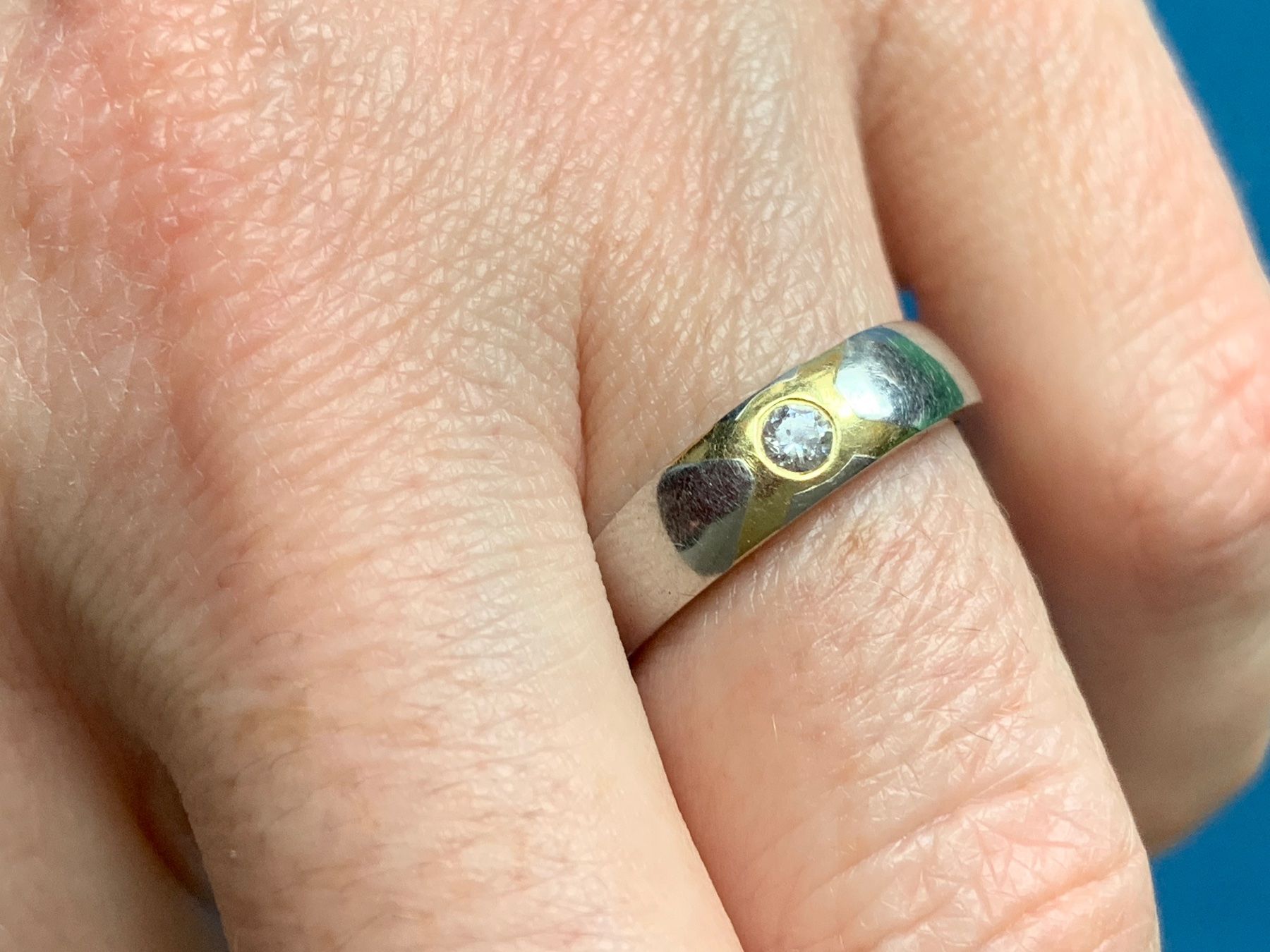 Anelli: Silberring mit Goldkreuz (55) – Usato da Laufen venduto da Bellebellezza 9