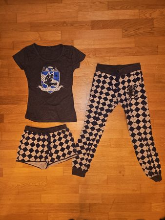 Harry Potter Ravenclaw Pyjama Set 3-teilig grau kariert