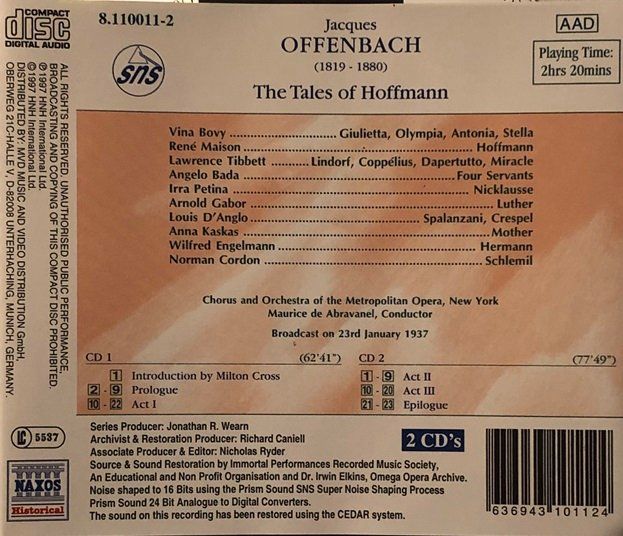 CD: Offenbach - The Tales of Hoffmann – Usato da Grüningen venduto da azulblanco 1