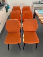 Stuhl Elonie Stoff Orange Metall Schwarz (Neupreis 249.-)