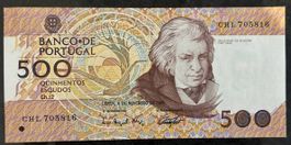 Portugal 500 Escudos Geldschein, 1993, Top Zustand!