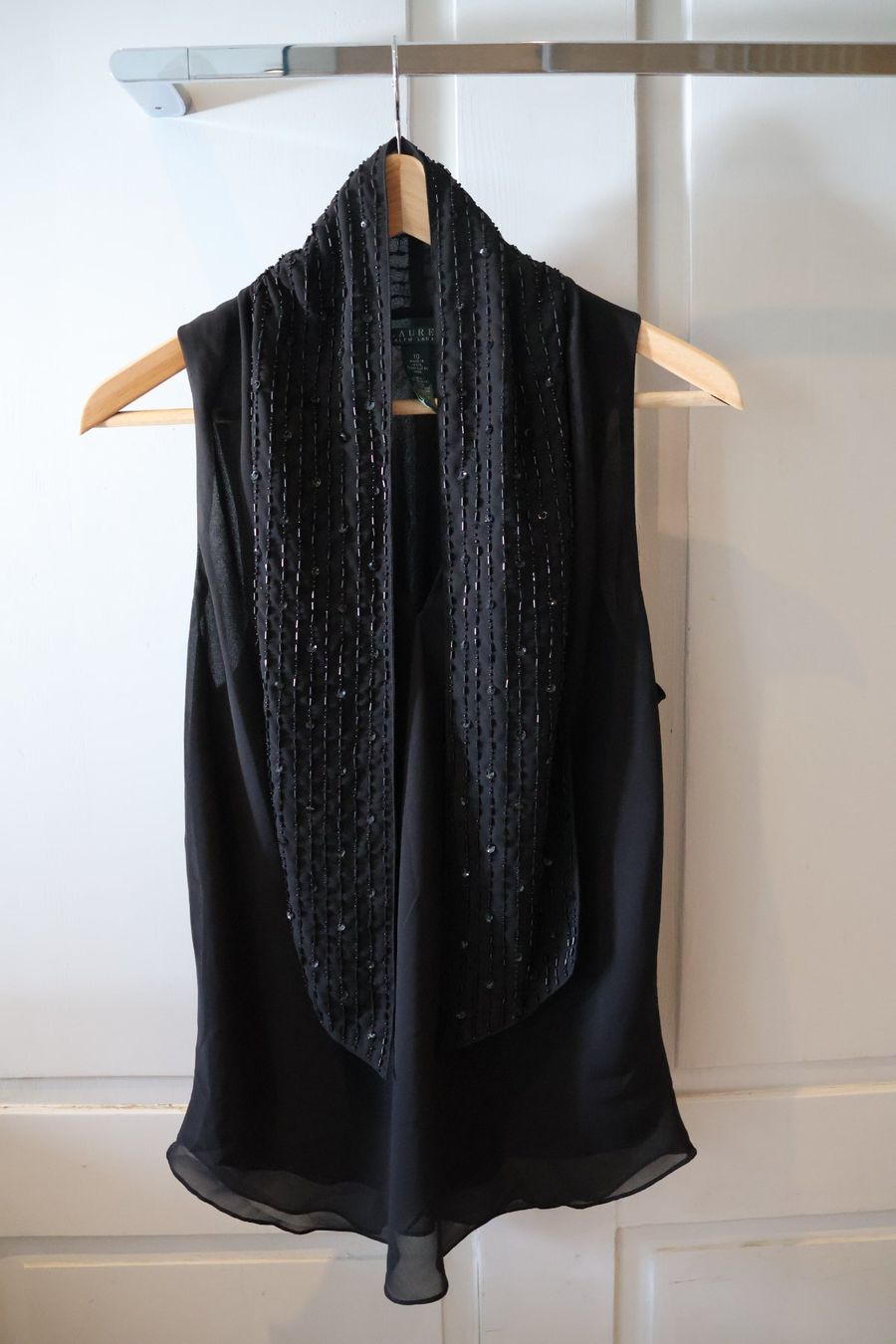 Ralph Lauren Blusen: Schwarzes Ralph Lauren Chiffon-Oberteil – Gebraucht aus Winterthur von jul_v9wx
