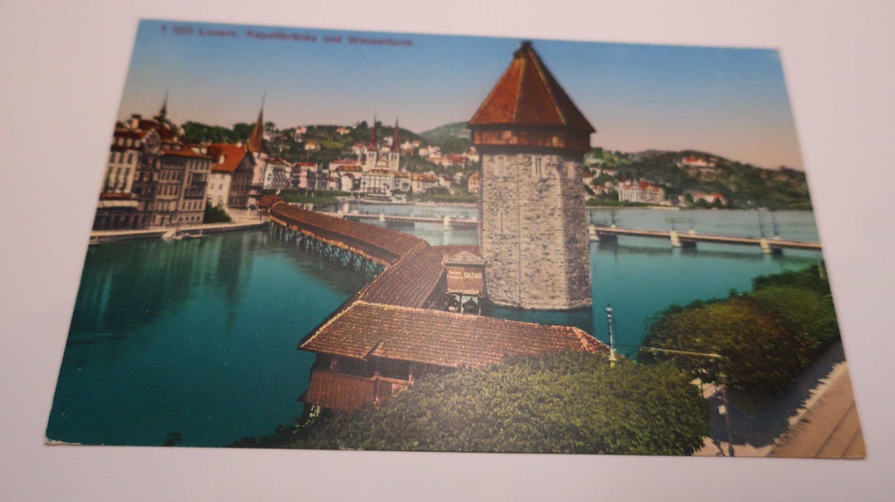 Ansichtskarten: Luzern Kapellbrücke und Wasserturm – Gebraucht aus Cormoret von Pascalll2001 1