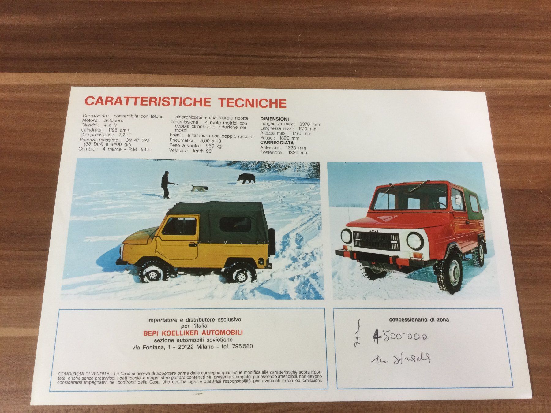 Fiat Dokumente: Gebrauchtes ZAZ Fouristrada 4x4 Prospekt – Gebraucht aus Wangen SZ von kuriosum12 1