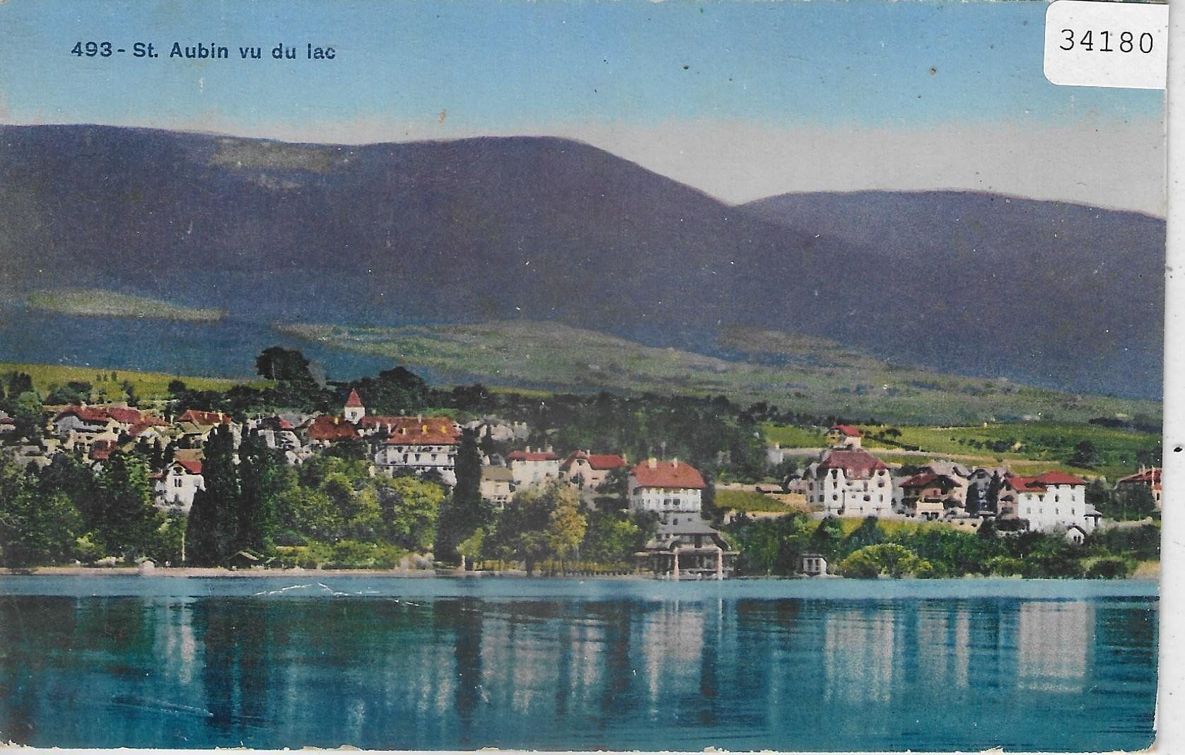 Ansichtskarten: St. Aubin vue du lac - Litho – Gebraucht aus Ettingen von Kartenplanet
