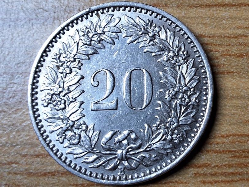 Tutti le monete: 20 Rappen 1933 - fast vorzüglich! – Usato da Münchenstein venduto da purbach1 7
