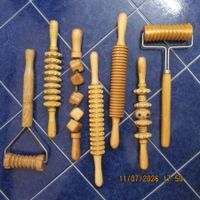 Holz Massage Rollen Set 7 Stk. gebraucht