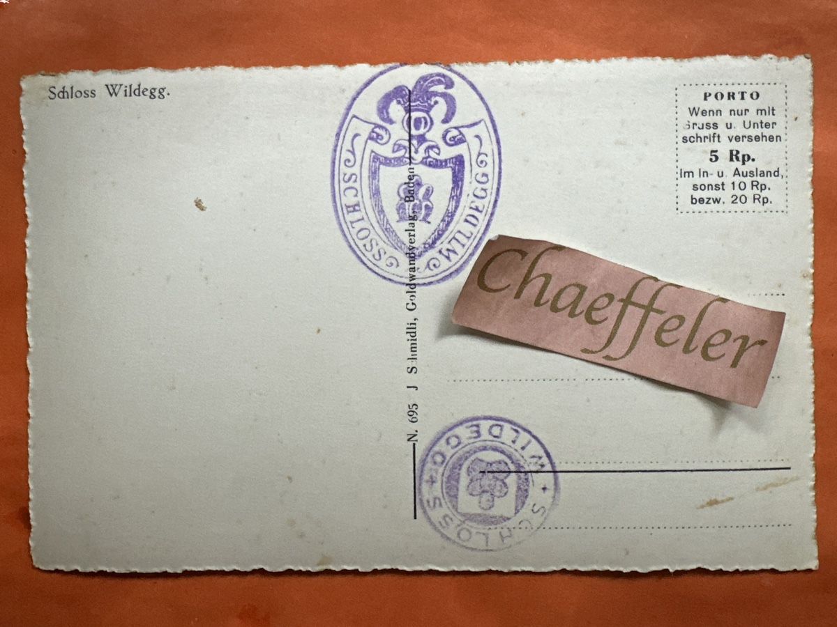 Cartoline postali: Ansichtskarte Schloss Wildegg Stempel Aargau  – Usato da Zürich venduto da Chaeffeler 1