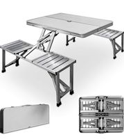 Picknicktisch Klappbar Aluminium mit 2 Sitzbänken Neu