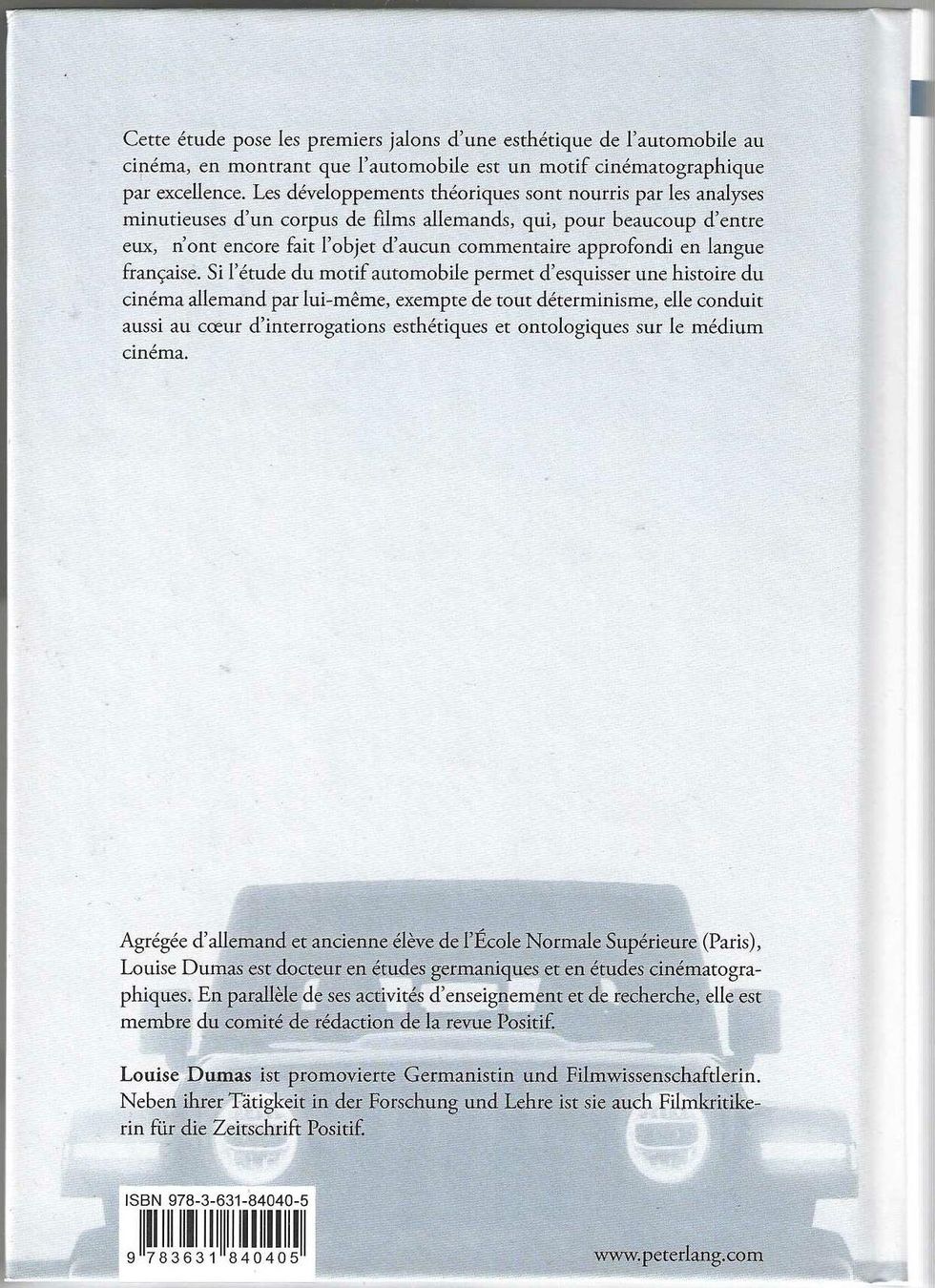 Bücher: Automobile et Cinéma - Peter Lang Edition – Gebraucht aus Genève von CDLPBookS 1
