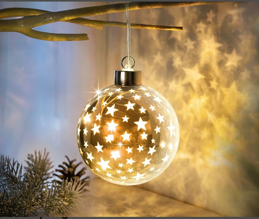 Weihnachtsbeleuchtung LED Glaskugel Stars gold,Weltbild,warm Kaufen