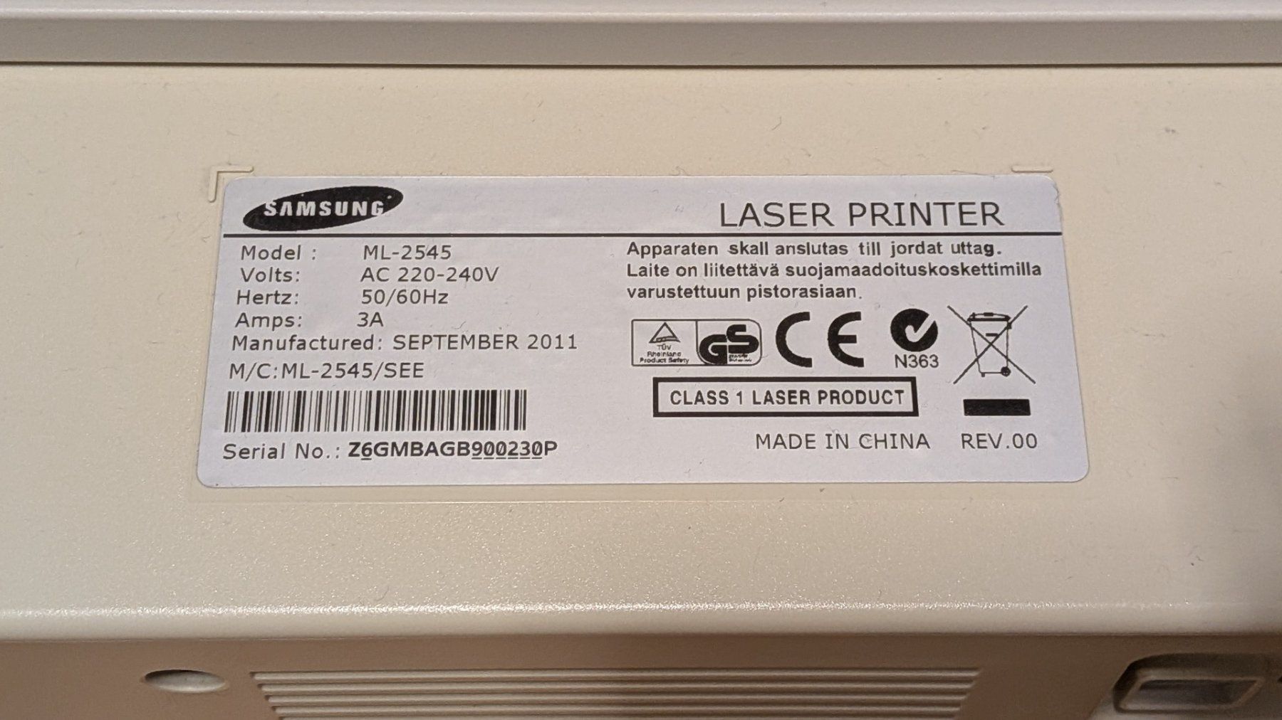 Samsung Imprimantes: Samsung ML-2545 bon état – D'occasion à Apples par lverschu 4