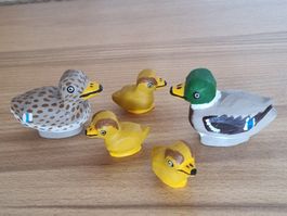 Uratj Holzfiguren: Entenfamilie