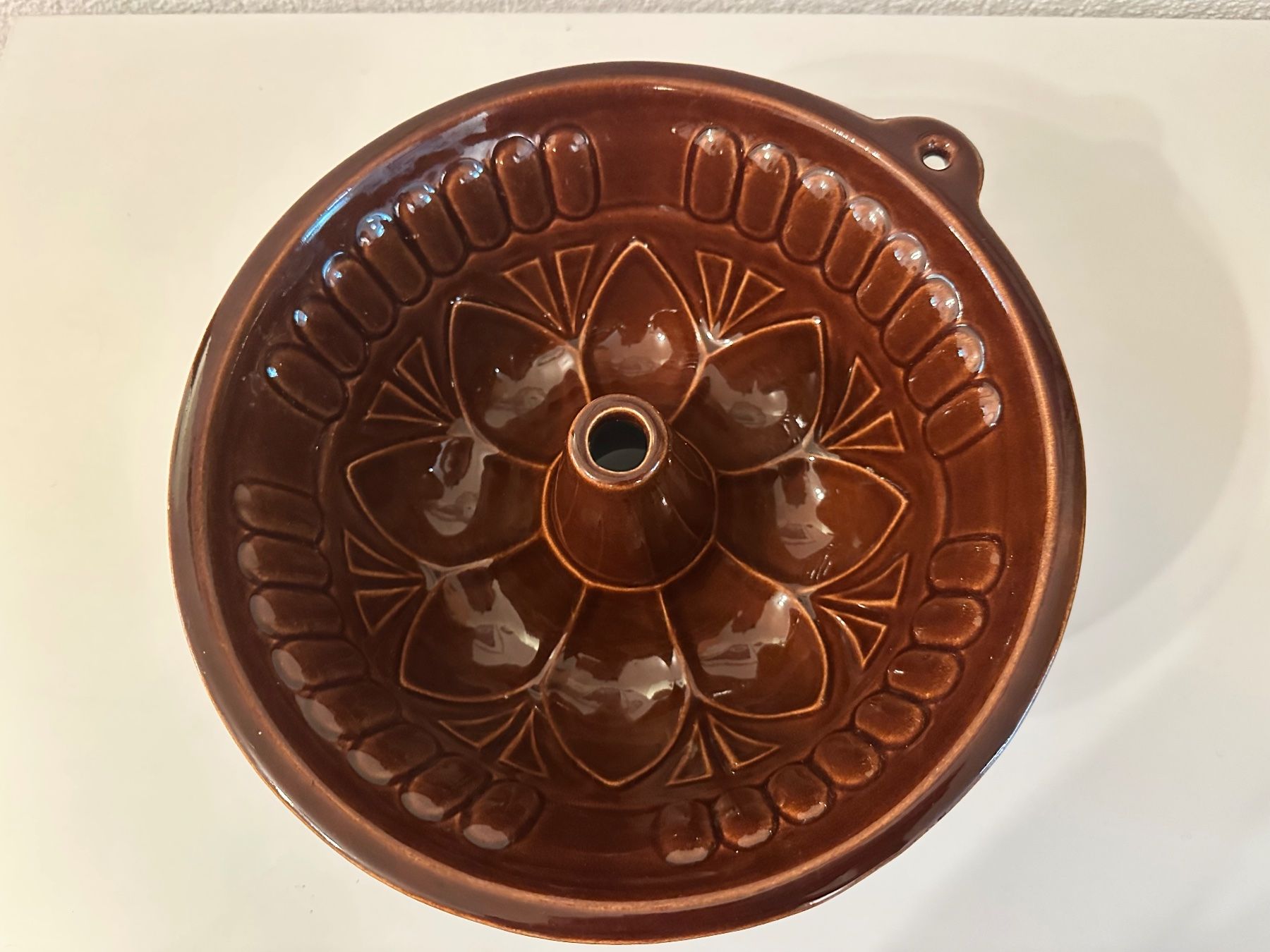 Backformen: Gugelhupfform Keramik braun mit Blumenmuster – Neu (gemäss Beschreibung) aus Bülach von Jubet 1