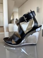 Worn once Michael Kors Black Leather Wedges, Size 36,5