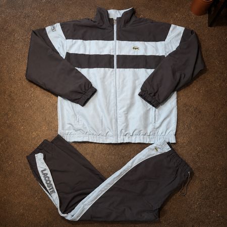 Vintage Lacoste Tracksuit Set Y2K – Size L – Baby Blue/Grey
