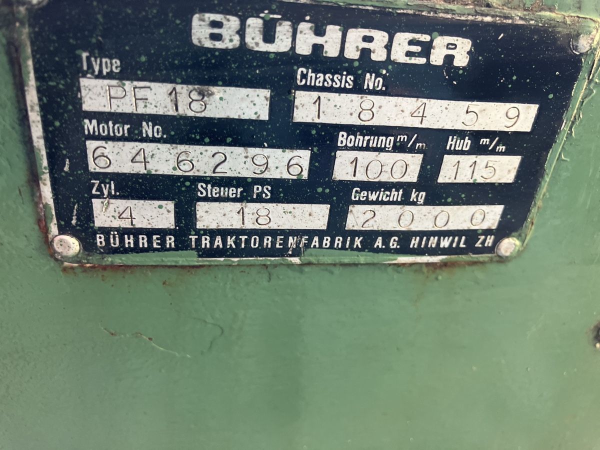 Bührer Trattori: Bührer Trakor PF18 – Usato da Dürnten venduto da speedking01 7
