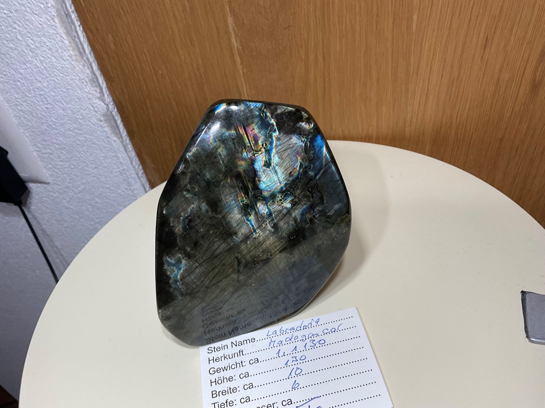 Minerali & Pietre curative: Labradorit Stein poliert Madagascar ca 1.130 – Nuovo (secondo la descrizione) da Gibswil venduto da MineralienJRS