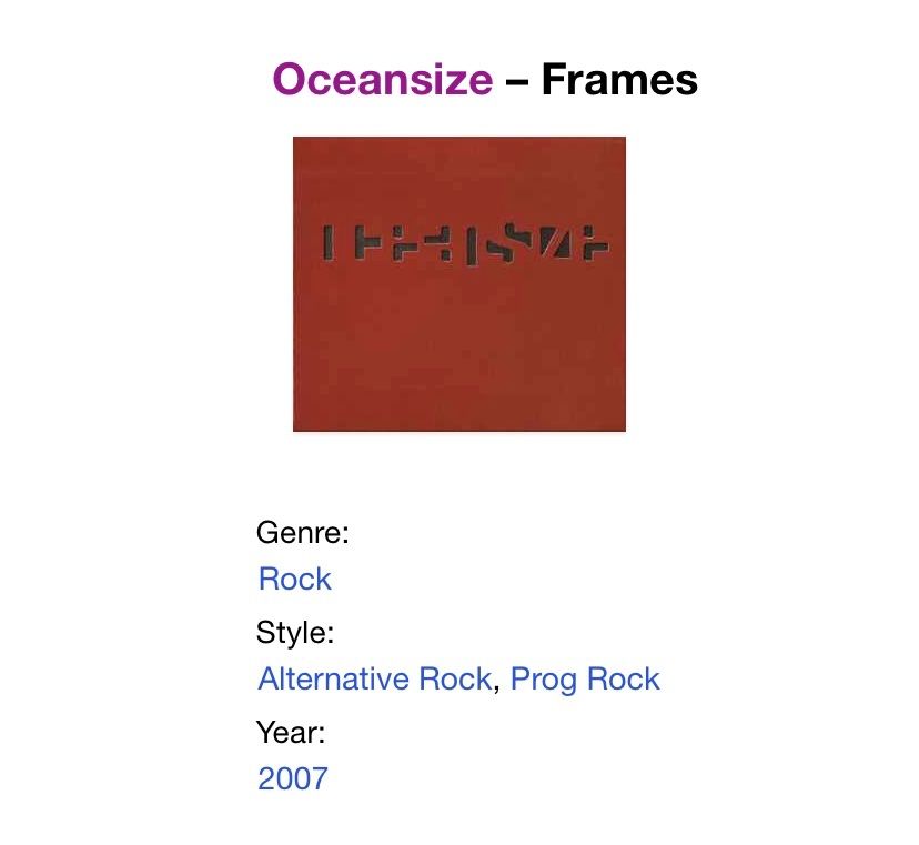 CDs: CD Oceansize – Frames • Alternative Rock • ocean size – D'occasion à Luzern par Lycka 2