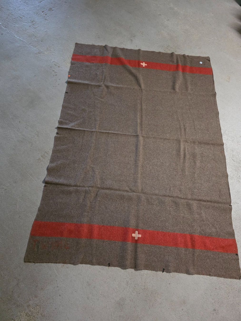 Schweizer Armee Coperte: Schweizer Militär Armee Wolldecke TW 1914 – Usato da Walterswil BE venduto da Lonitti