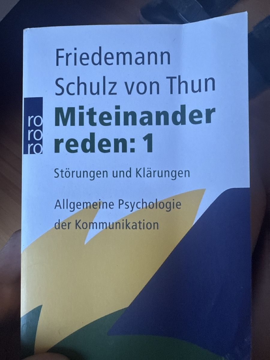 Livres: Friedemann Schulz von Thun Miteinander reden 1 – D'occasion à Gelterkinden par teddywidder