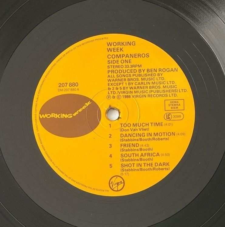 Schallplatten: Working Week, Compañeros (Contemporary Jazz) – Gebraucht aus Flums von Empe1 4