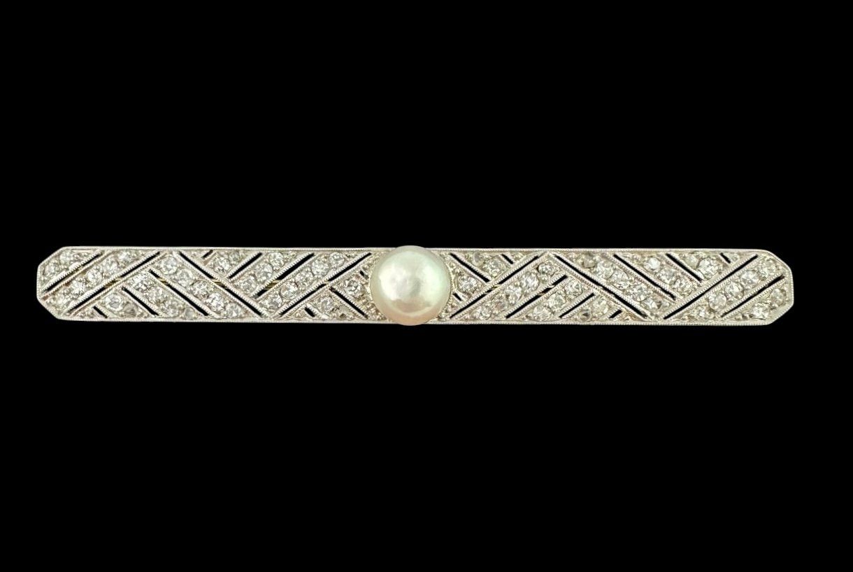 Spille & Fermagli: Antike Naturperlen - Diamanten - Brosche um 1925 – Usato da Zuzwil SG venduto da artimmo 2