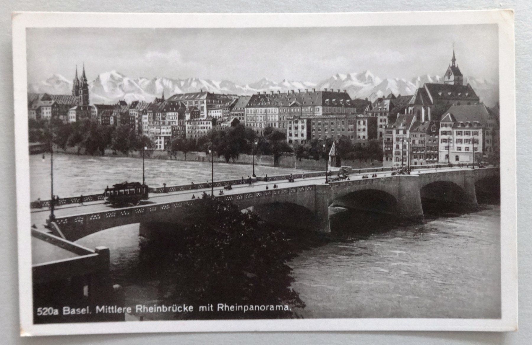 Ansichtskarten: Basel : Mittlere Rheinbrücke mit Rheinpanorama – Gebraucht aus Fétigny von Billy2miny