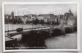 Basel : Mittlere Rheinbrücke mit Rheinpanorama