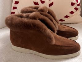 Fabiano RICCI rabbit lined suede loafers
