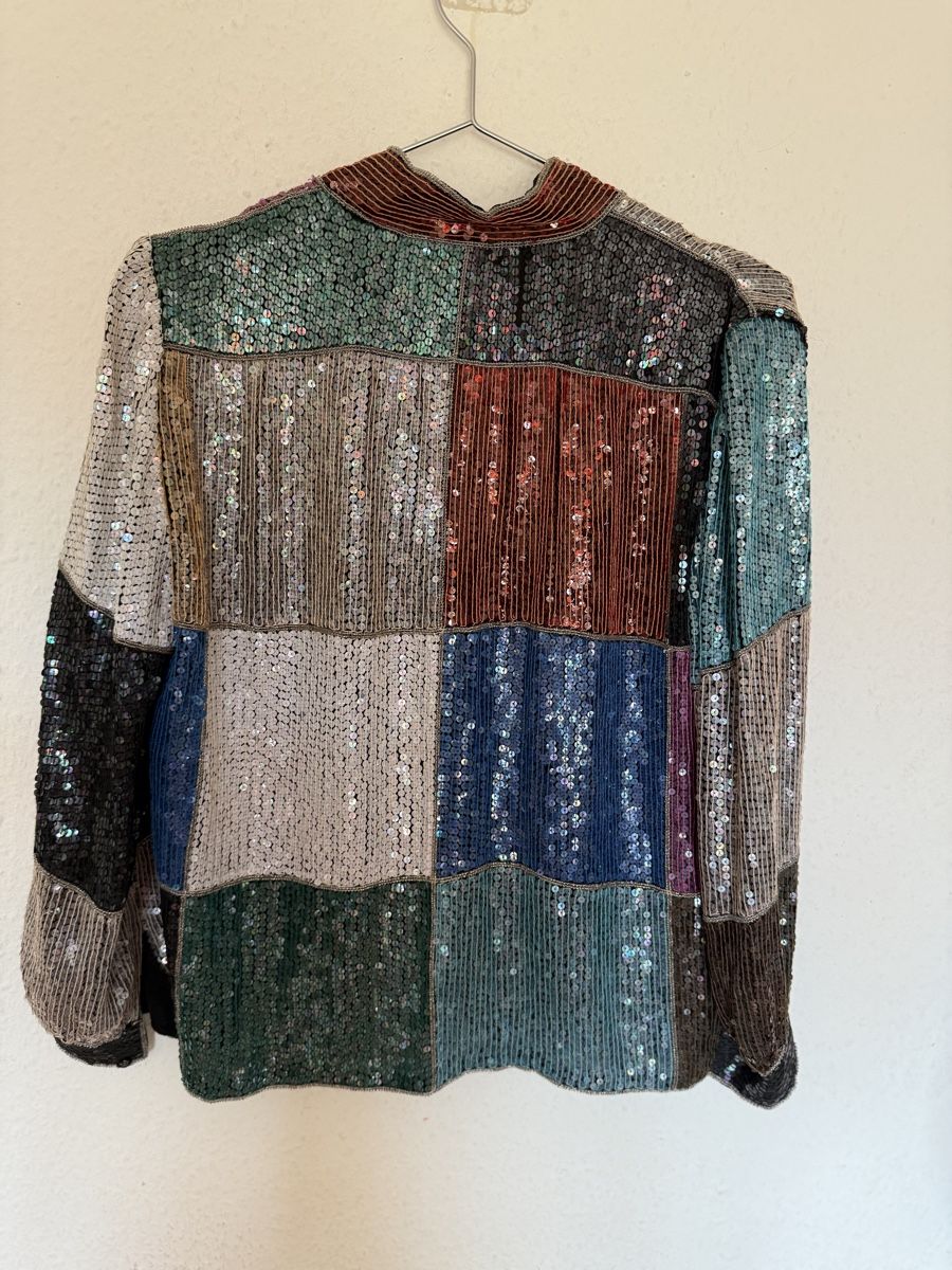 Giacche: Vintage Frank Usher London 100% Silk Multicolor Sequin Patch – Nuovo (secondo la descrizione) da Versoix venduto da pen_6hgs 8