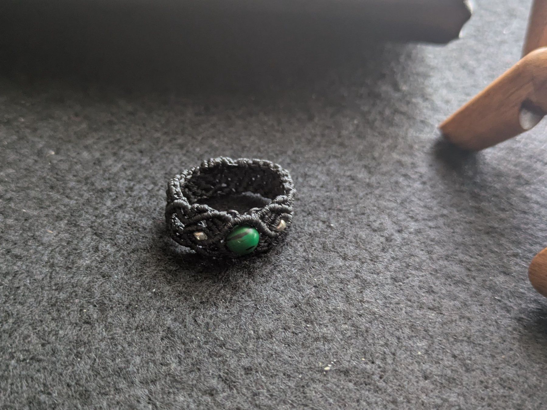 Ringe: handgemachter Makramee Ring mit Malachit – Neu (gemäss Beschreibung) aus Pfäffikon ZH von Emporos_42
