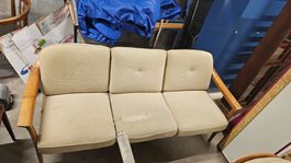 Wilhelm Knoll / Walter Knoll 70 er 3er Sofa Kirschholz