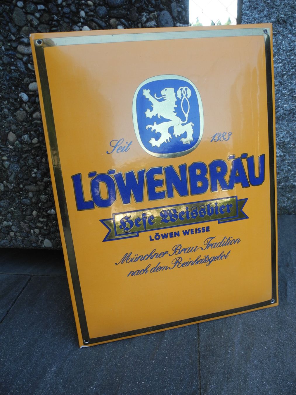 Löwenbräu Insegne: LÖWENBRÄU MÜNCHEN EMAILSCHILD – Usato da Reinach AG venduto da Huckleberrysix 4