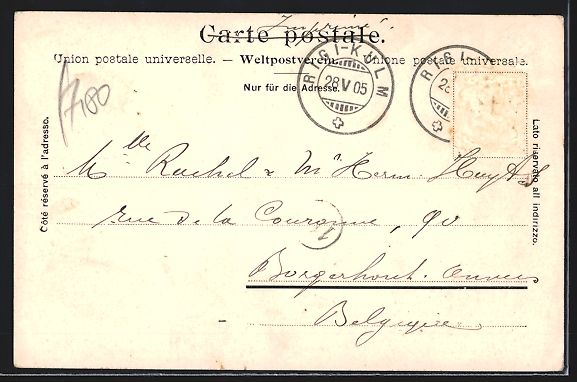 Cartoline postali: AK Rigi-Kulm, Panorama mit Hotel, 1905 – Usato da Berlin venduto da bartko-reher 1
