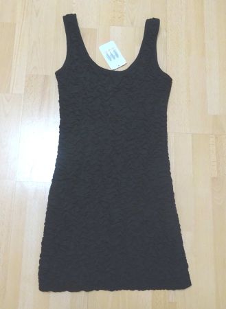 Zebra - Neues Long Top - Strukturmaterial - schwarz - Gr. S