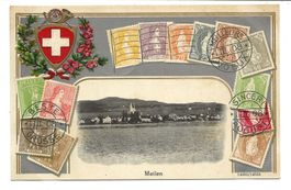 Meilen (ZH) Zürichsee - Briefmarken  Passepartout-Litho 1910