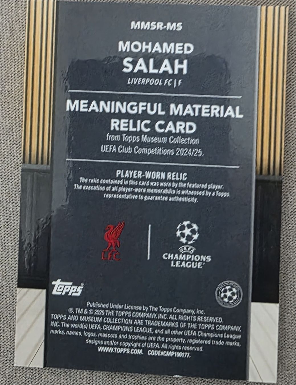 Topps Cartes à collectionner: Liverpool M.Salah Relic Card – Neuf (Voir description) à Dietikon par Saka0 1