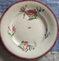 2 vintage Teller/Keramik/Sarreguemines/Blumen/shabby chic!