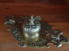 antikes Tintenfass aus Messing um 1880
