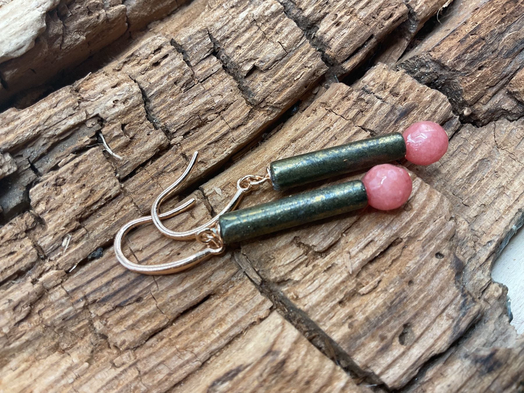 Orecchini pendenti & Orecchini a lobo: Ohrhänger Pyrit und Rhodochrosit, SterlingsilbeR – Nuovo (secondo la descrizione) da Luzern venduto da S.Kern01 3