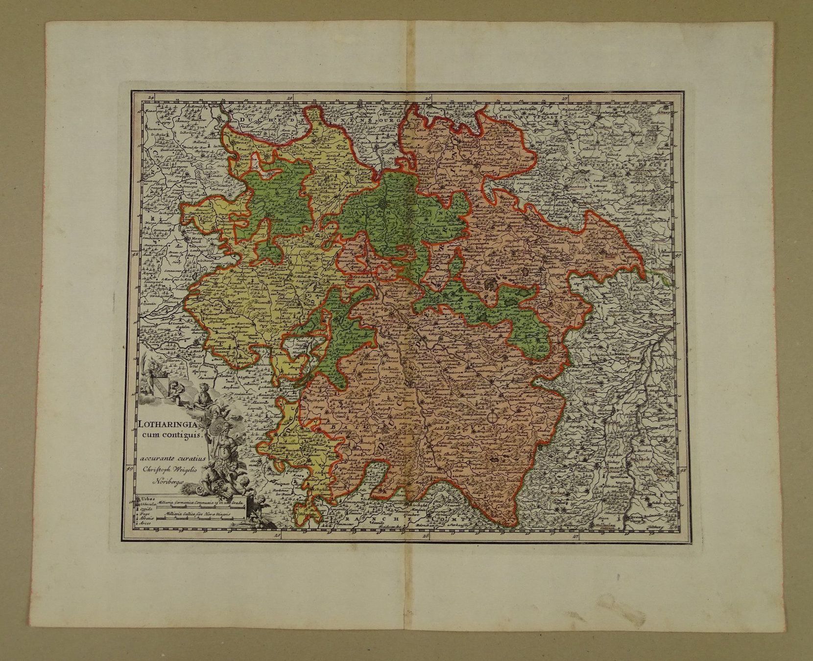 Landkarten & Atlanten: LOTHRINGEN, LORRAINE, KUPFERSTICHKARTE – Gebraucht aus Grüningen von Kartensammler