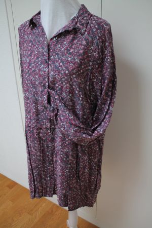 Kleid Blumen Blusenkleid Retro Boho Longbluse Flower Power